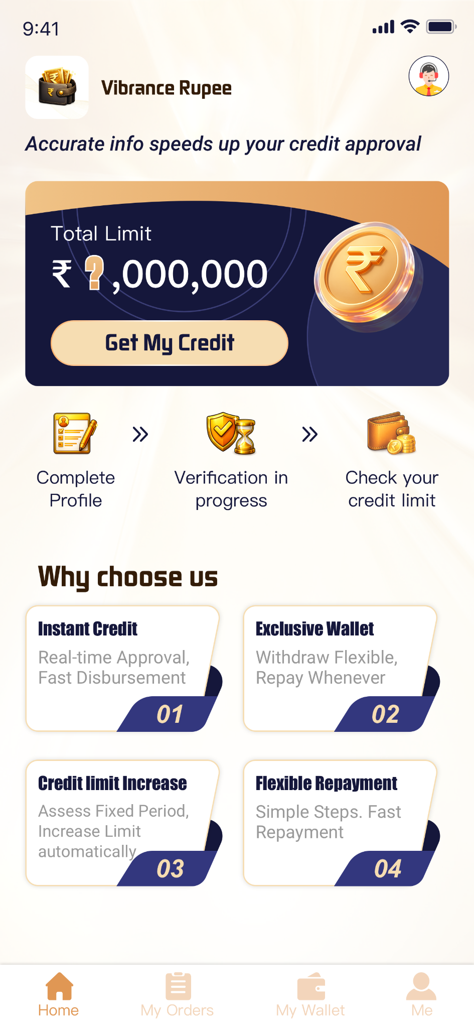 Vibrance Rupee mobile app screenshot